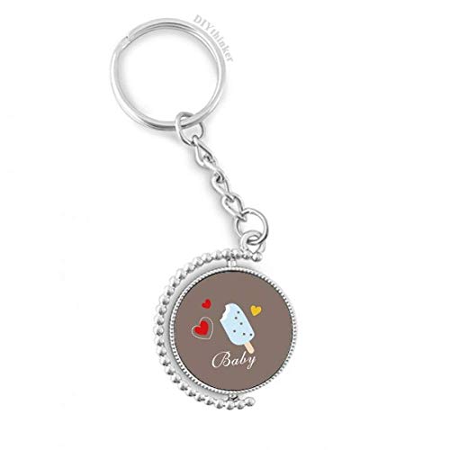 Llavero de paleta dulce azul con anillo giratorio ideal para regalar a amigos