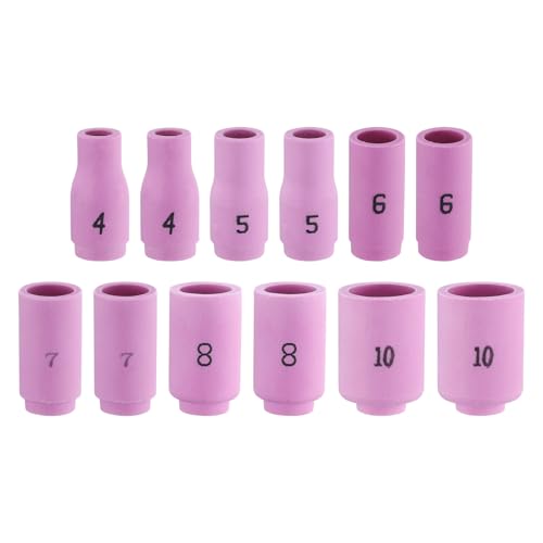 HARFINGTON 12pcs Nozzles Ceramic Shield Cup, Welding Torch Tip Torch Consumables Accessory for TIG Welding Torch WP-9/20/25 Series