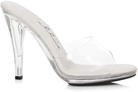 Ellie Shoes Women's 421-Vanity Stage Heels - Peep-Toe 4.5 Inch Mule, Clear, Size 10 | Image 1