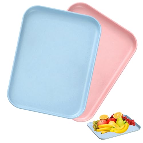 【Design antiscivolo】Vassoio rettangolare I bordi rialzati impediscono le fuoriuscite di cibo, rendendo gli alimenti e le bevande più sicuri e igienici. Il fondo è rialzato per mantenerlo stabile e antiscivolo, anche su piani di tavolo scivolosi.