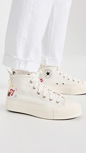 Converse Converse Women's Chuck Taylor All Star Lift Hi Sneakers, Egret/Black/Pink Foam, 8.5 Medium US