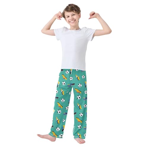 Boys' Pants Soccer Ball Shoes Green Long Bottoms Jogger Pants Elastic Waist Trousers with Pockets S-XL2