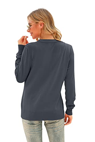 Image of VIISHOW Women Long Sleeve Button Down V Neck Lightweight Basic Knit Sweater Cardigan