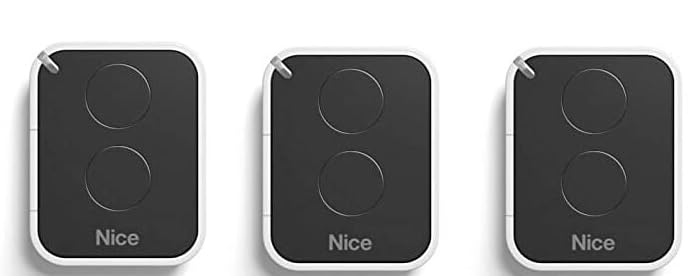 Lot de 3 Télécommandes Nice Era ON2E ON2 – Émetteur Portail et Porte de Garage – 2 Canaux, Fréquence 433,92 MHz, Noir/Blanc – Compatible Motorisation...