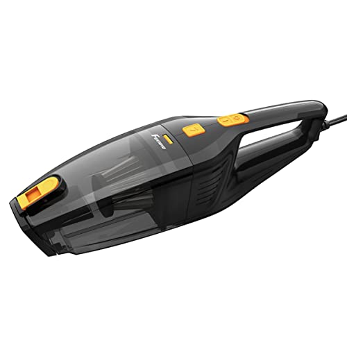 Foxnovo 6th Gen Car Vacuum Cleaner High Power Suction, 2 HEPA Filters 120W Auto Portable Handheld Vacuum Cleaner, Low Noise Wet Dry Vacuum Cleaner for Car Interior Care, Carry Bag