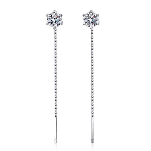 Pendientes de moissanita colgantes de plata para iluminar tus cenas y eventos especiales
