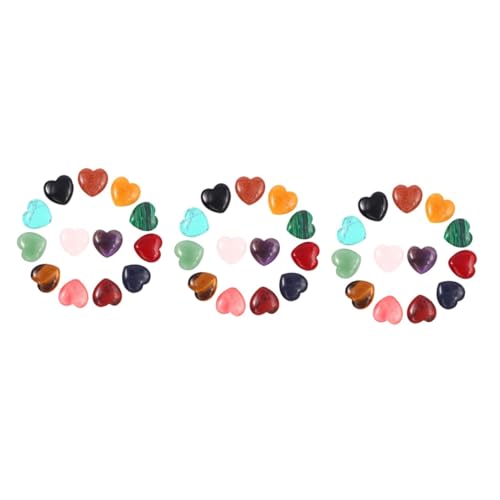 Cristal forme de cœur poli et naturel, lot de 72 pierres multicolores décoratives