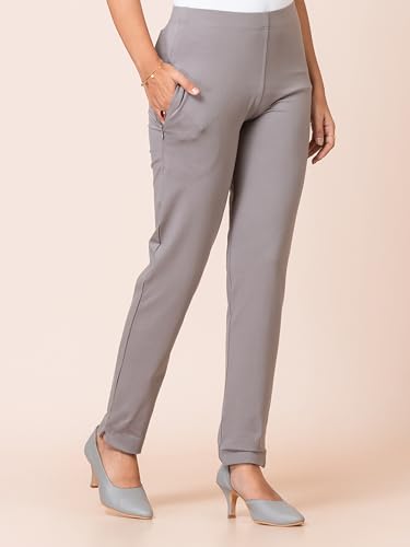 Image of Ruby Cotton Lyrcra Blend Copper Collection Straight Pants | Perfect Blend of Style and Comfort | Professional and Casual Wear #1