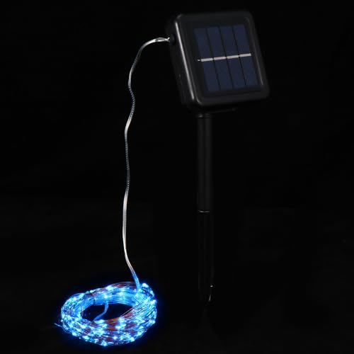 Luces solares de cadena azul para jardín exterior 20m 200 LED