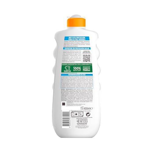 Miniatura 2 de Garnier Delial Sensitive Advanced - Leche Solar para Pieles Claras, Sensibles e Intolerantes al Sol, Alta Protección IP50+ - 400 ml