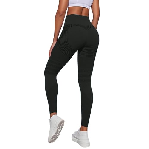 Sport Leggings Damen Anti Cellulite High Waist Elastische Sporthose Lang Blickdicht Kompressions Yogahose, Po Push-up Hose, Shape Fitness Hose für Gym Yoga