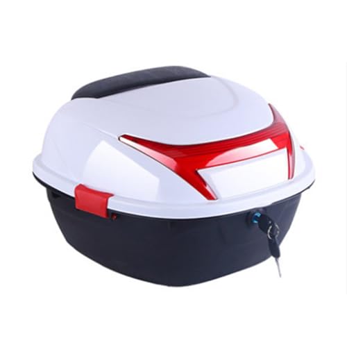 JEDAL Topcase Motorradkoffer 35 Liter Motorrad Top Case Rollerkoffer Helmkoffer Für Roller, Motorrad, Mofa & Quad (Farbe : Weiß)