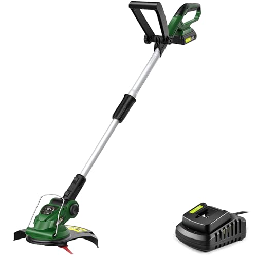 SnapFresh Coupe Bordure Rotofil Batterie de Nylon Lames 20 Pièces Largeur de 26CM 1,5KG Taille Bordure sans Fil avec Batterie et Chargeur Rapide, Tube Télescopique,...