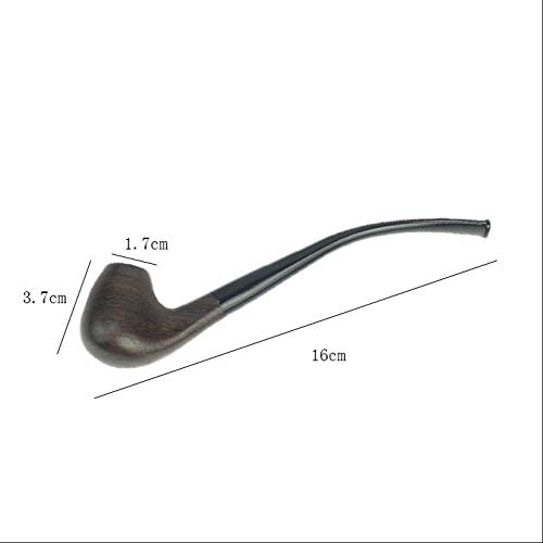 Black Ebony Cigarette Pipe, Suitable for Ordinary Cigarette Filtration Long Handle Solid Wood Pipe Smoking 3mm Metal Filter - Image 2