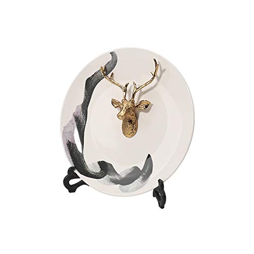 Accessoires pour la maison : cerf en céramique et support Bogu en cuivre
