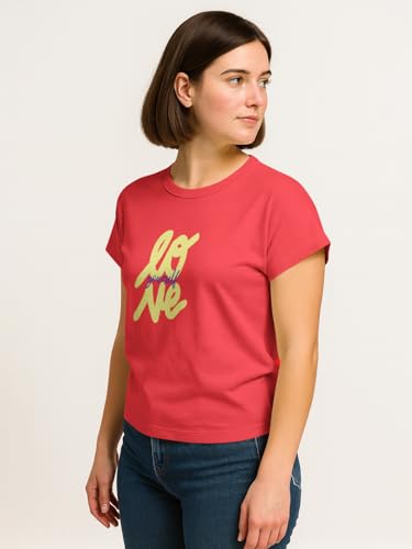 Image of HELLCAT Mulitcolor Trendy Printed Body Fit T-Shirt for Women | Pack of 1 T-Shirt
