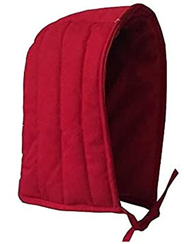 Medieval Renaissance Cotton Padded Coif Arming Cap Red