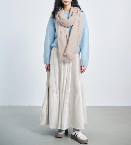 Women Long Lightweight Linen Scarf Shawls Extra Large Soft Beach Shawls-Wraps Long-Sunscreen-Body-Scarves (76.77×39.37")3