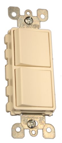 Leviton 5641-T 15 Amp, 120/277 Volt, Decora Single-Pole / 3-Way AC Combination Switch, Commercial Grade, Grounding, Light Almond