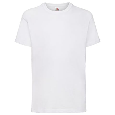 Fruit Of The Loom - Camiseta 100% algodón para niño blanco Cover
