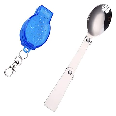 Titanium Spork Reusable Folding Fork Spoon Spork Portable 304 Stainless Steel Camping Spoon Fork for Outdoor Travel Camping Cover