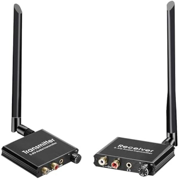 Bezprzewodowy nadajnik i odbiornik audio 50 m 5 8 G bezprzewodowy adapter audio z konwerterem R L 3 5 mm do TV Box DVD PC