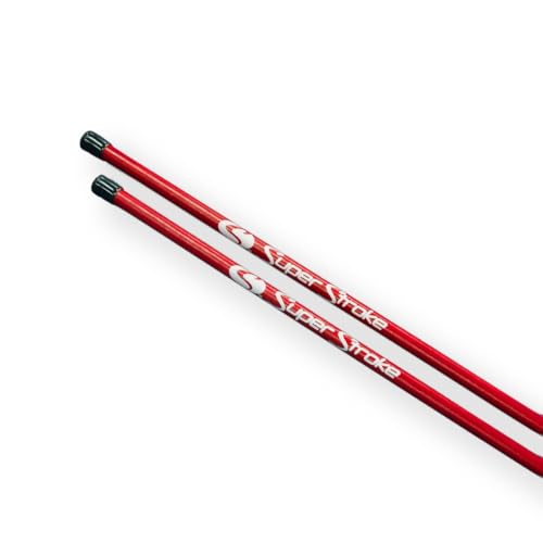 Superstroke Golf Alignment Sticks 45 Inch Fiberglass Rods, Full Swing Training Aid Kit In Red