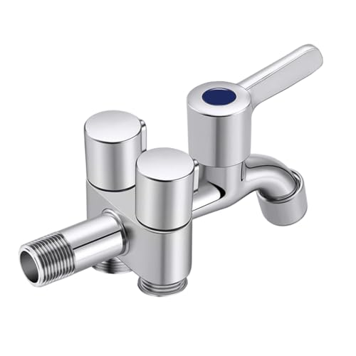 Image of HASTHIP 3 in 1 Flush Wall Faucet with Angle Valve Bathroom Kitchen Tap