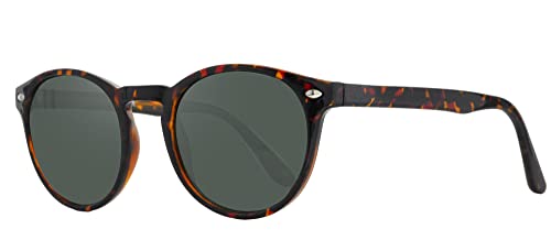 CP148 Round Unisex Sunglasses Size 49/21/145 (Light Havana/Gold) (Havana/Green)