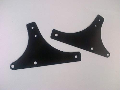 Rückenlehne Sissybar Seitenplatten kompatibel mit Harley-Davidson FLST FXST Softail Modelle Schwarz