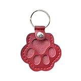 ペット 遺毛入れ 写真入れ 肉球形 キーホルダー お守りひげケース 携帯 持ち歩き 犬 猫 小動物 かわいい メモリアルグッズ (レッド)