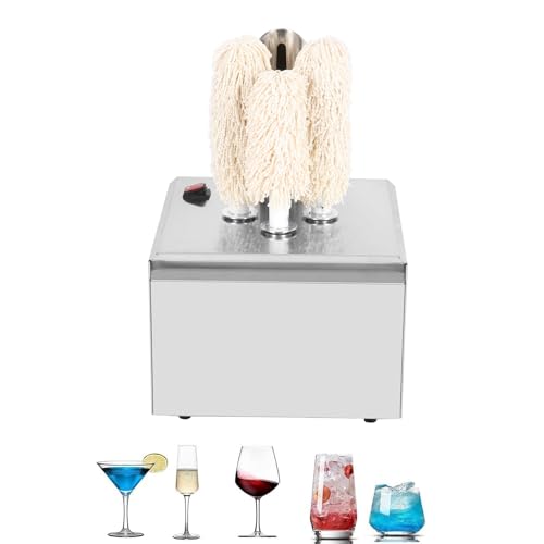 JIMINHUIXIN Macchina Lucidatrice per Bicchieri e Bottiglie - 5 Spazzole, Asciugatrice Elettrica, Acciaio Inox 304 - per Bar, Ristoranti, Hotel, Enoteche, Cucina Professionale