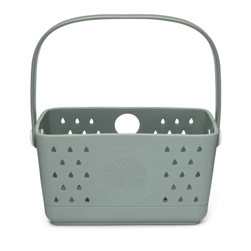 Parker Baby Bath Caddy | BPA Free & Food Grade Shower Caddy Organizer for Toys & Supplies | Quick-Dry, Sturdy & Perfect Size Shower Basket w/Handle in Neutral Colors
