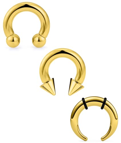 Ovxznts Septum Rings 4G Surgical Steel Horseshoe Barbell