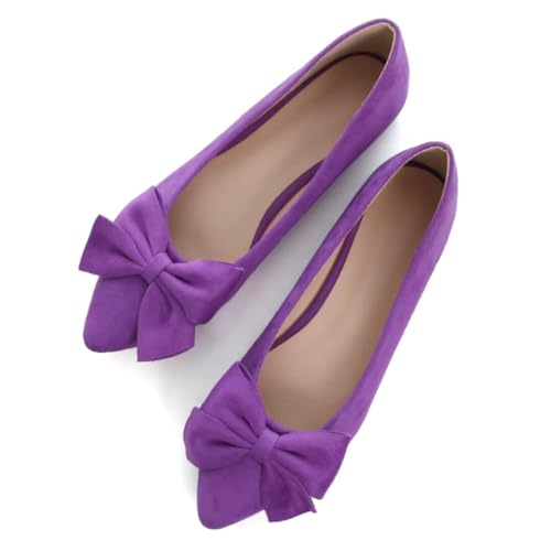TN TANGNEST Women Classical Bowknot Flats Comfort Slip-on Pointed Toe Dress Shoes Walking Flats