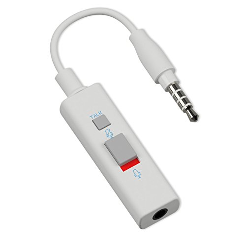 On Mute Headset Microphone Muting Adapter - Mic Mute Switch for any 3.5mm Headphone Jack