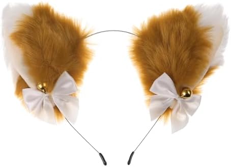 Orecchie Da Gatto Per Cosplay - Orecchie Di Volpe/Lupo Per Halloween, Carnevale, Adulti E Ragazze, Nero/Grigio - Foto 2