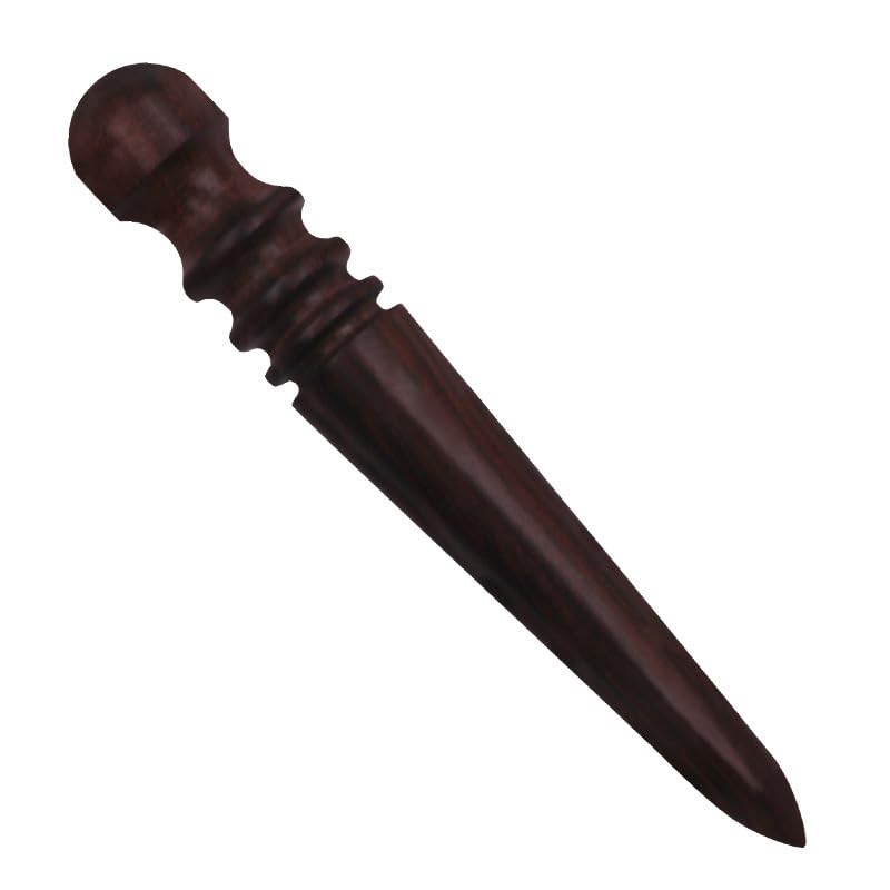 Professional Round Head Leather Edge Burnish Kit Ebony Wood Leather Edge Burnisher Tool for Burnishing Leather Hand Making Projects