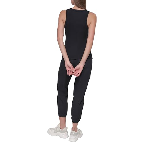 DKNY womens Twill Drawcord Rib Waistband Cargo Jogger3