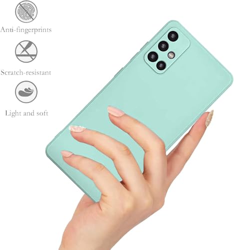 Image of DIZORO Liquid Silicone Case with Microfiber Coushioning Compatible for Samsung Galaxy M51 Shockproof Slim Back Cover, Gel Rubber Full Body Protection - Mint Green