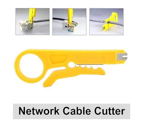 Image of XIKKART Pass-Through RJ45 Crimping Tool for CAT5 /CAT6 | Heavy-Duty Network Cable installation Crimper with Wire Stripper & Cutter | Professional Ethernet Connector Crimp Tool for Modular Plugs, (Blue)