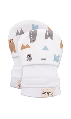 Image of KOH KOH Kids Baby Newborn Cotton No Scratch Adjustable Animal Print Hand Mittens