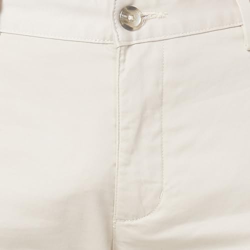 Image of Park Avenue Men's Regular Fit Mid Rise Neo Fit Cotton Blend Solid Pattern Flat Front Casual Chinos