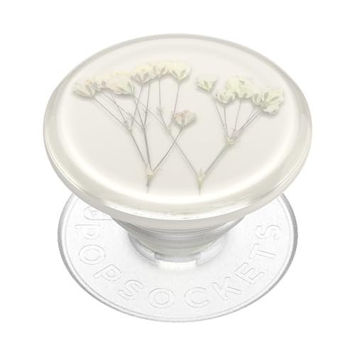 Image of PopSockets Adhesive Phone Grip, Holder, Phone Stand, Flower - Pressed Flower Baby's Breath