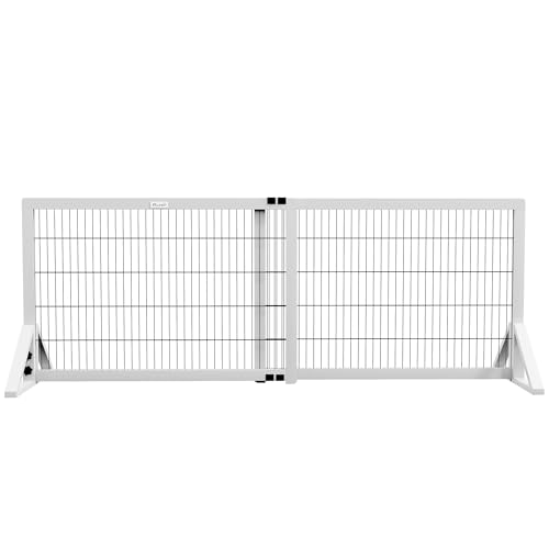 PawHut Barrière de sécurité pour Chien, barrière de Protection à 2 Panneaux Largeur réglable 101-181L x 44l x 67H cm, barrière pour escalier, Porte,...