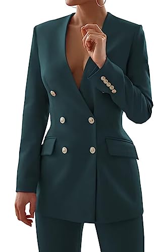 Women's Suiting Jackets Business Casual Suit Office Satin Pant Suits for Women 2 Piece