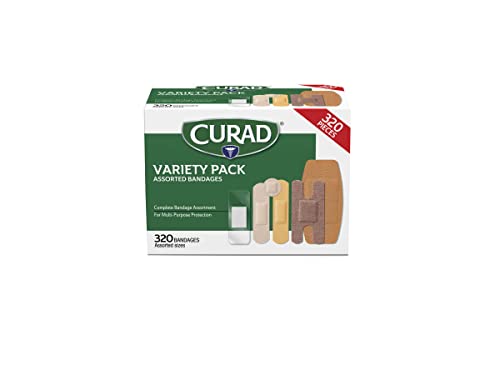 Curad Bulk Variety Pack Assorted Bandages, Flex-Fabric, Waterproof, Plastic, Knuckle, Heavy Duty Bandages (320Count) #1