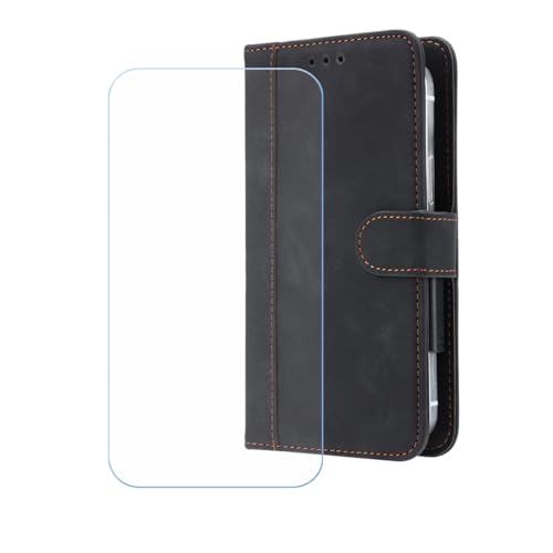 BMPNLSZ PU Cuir Etui pour Logicom Aero + Verre trempé, HD Anti Rayures Film Protection écran -...