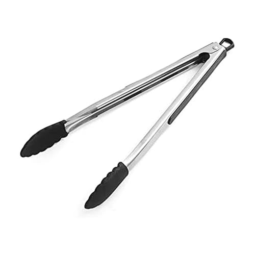 Farberware 5216358 Professional Stainless Steel and Heat Resistant Nylon Locking Kitchen Tongs with Silicone Tips, 12-Inch - image 1