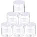 6 Pack Plastic Pot Jars Round Clear Leak Proof Plastic Container Jars with Lid for Travel Storage, Eye Shadow, Nails, Paint, Jewelry (10 oz, White)